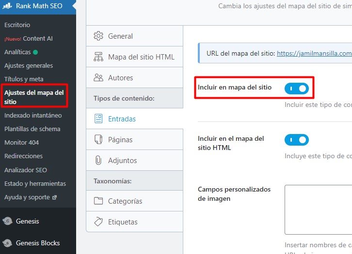 como modificar sitemap en rank math seo