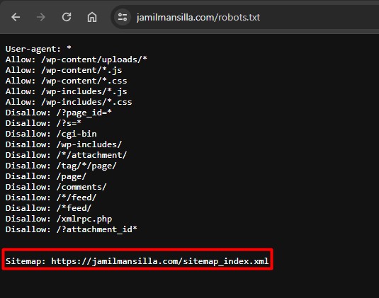 encontrar el sitemap en archivo robots