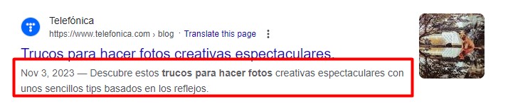 Ejemplo de meta description