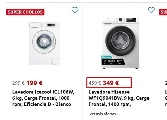 Ejemplo visual de precio rebajado