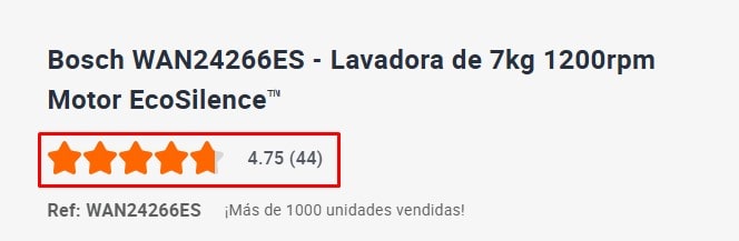 Recuento de valoraciones