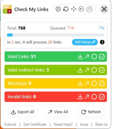 Extensión check my links